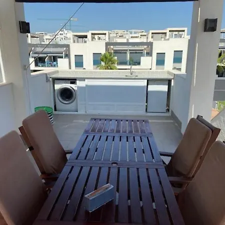 Torrevieja, Punta Prima, Oasis 9, Penthouse Luxury Flat 87m2 With Pool, Private Sun Deck, Terrace Next To The Living